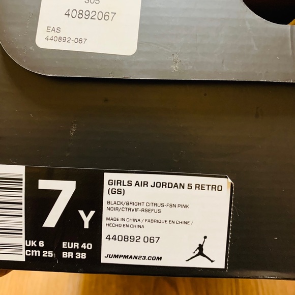 COPY - Girls Air Jordan Retro 5 - Picture 7 of 7